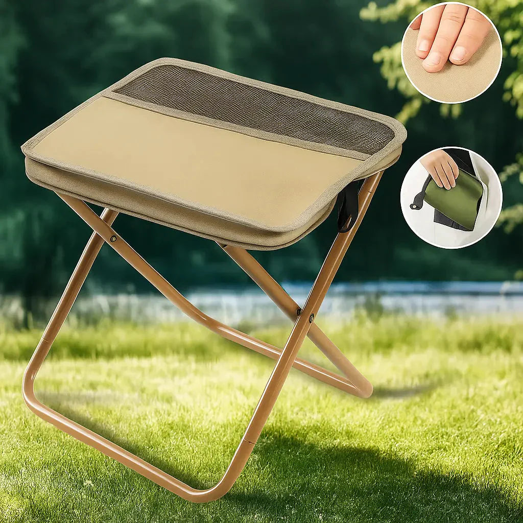 Taburete plegable: estable, ligero e impermeable para llevar.