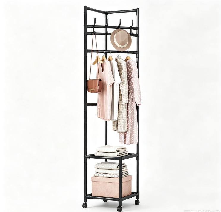 🧥 50% RABATT! 🏠Platzsparender Kleiderständer – Kompakt, stabil & werkzeugfreier Aufbau – Ideal für Schlafzimmer, Waschküche & Laden ✨
