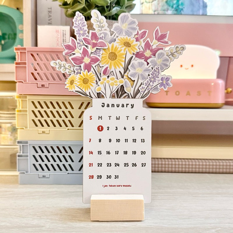 Gluschwein - 2024 Blühende Blumen Tischkalender