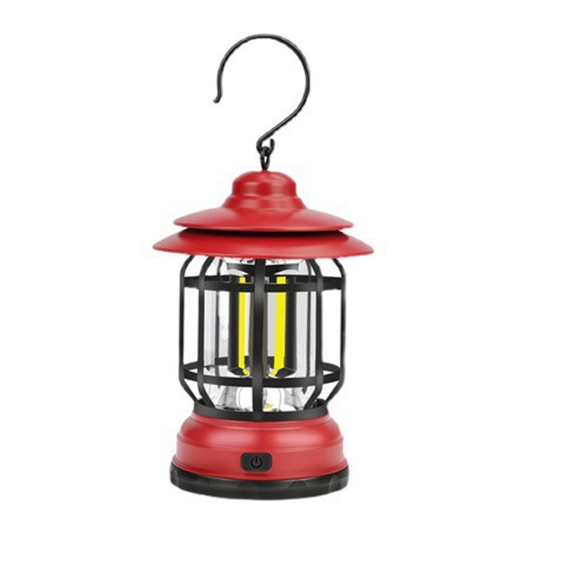 Gluschwein - Tragbare Retro Camping Lampe Rot Batterie