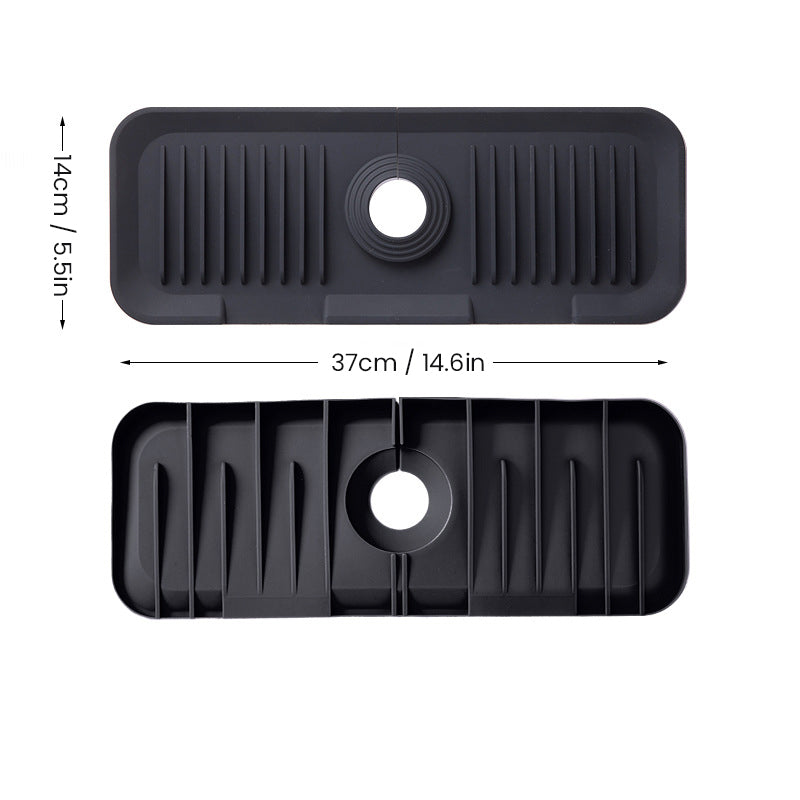 Gluschwein - Silikon-Spülbecken Wasserhahn Spritzschutzmatte Schwarz M