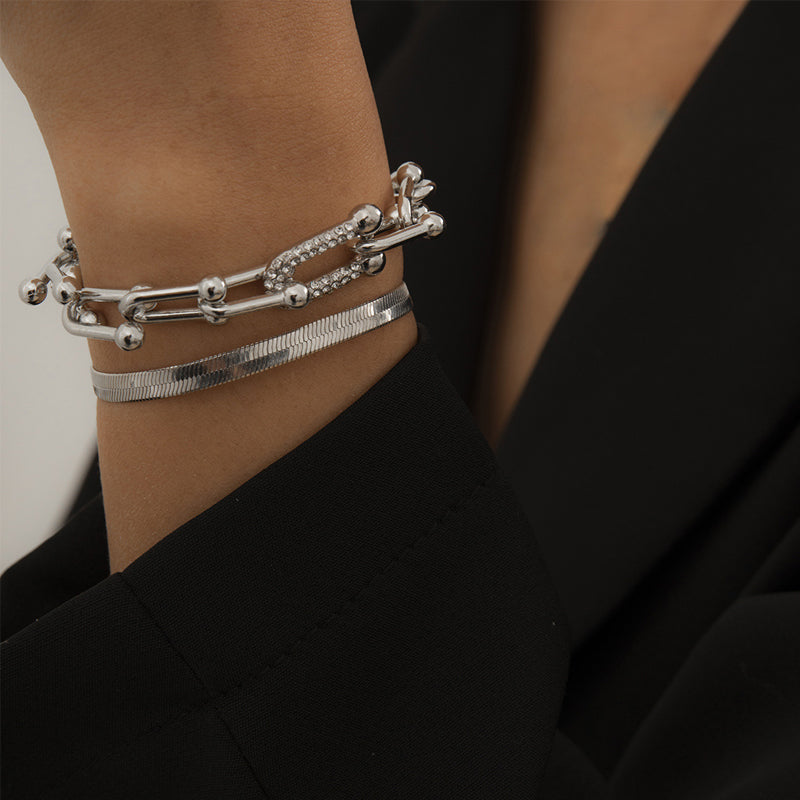 Gluschwein - Minimalistisches Schlangenknochen-Metallarmband