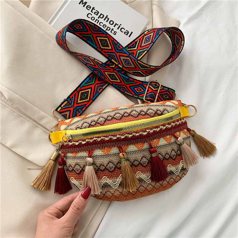 Gluschwein - Farbenfrohe Gewebte Taillen-/Schultertasche
