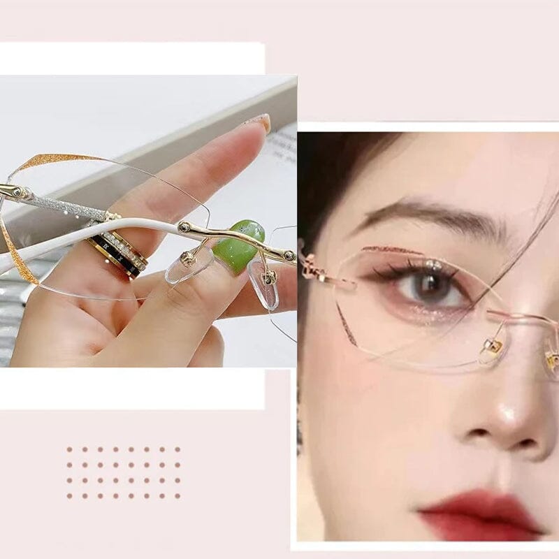 Gluschwein - Modische randlose Anti-Blaulicht Lesebrille
