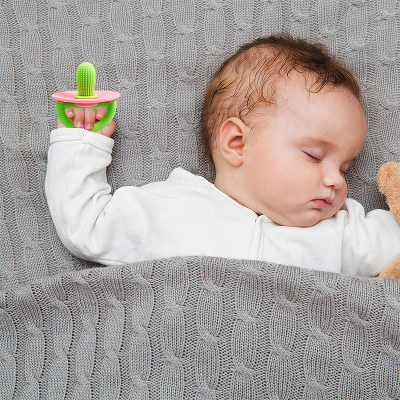 Anneau de dentition en silicone en forme de champignon