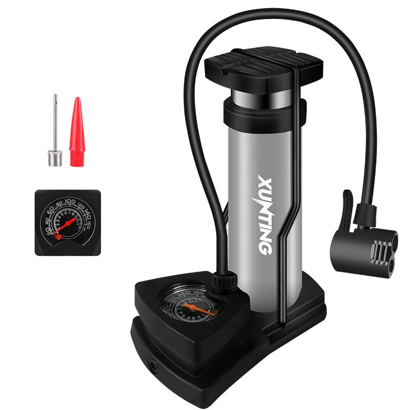 Gluschwein - Multifunktionale tragbare Mini-Fahrradluftpumpe Silber