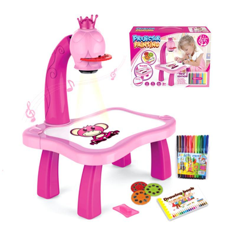 Gluschwein - Projektor-Zeichentisch für Kinder Rosa
