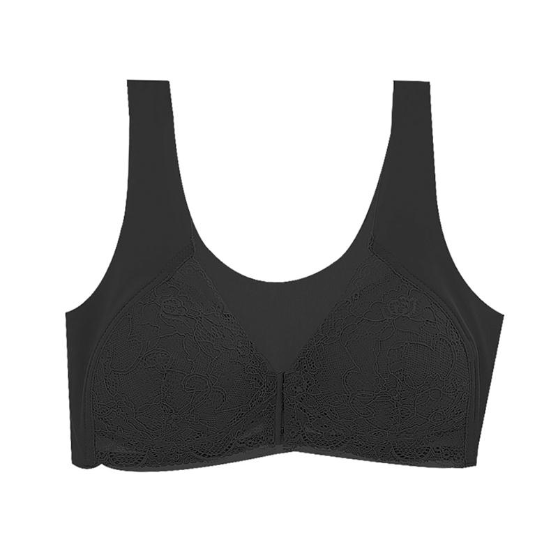 Gluschwein - Bequeme Damen Spitze Unterwäsche ohne Stahlring Schwarz