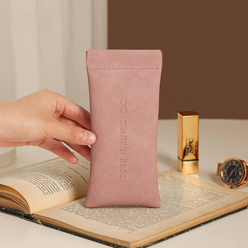 Gluschwein - Aufbewahrungstasche aus Leder mit Schnalle Rosa
