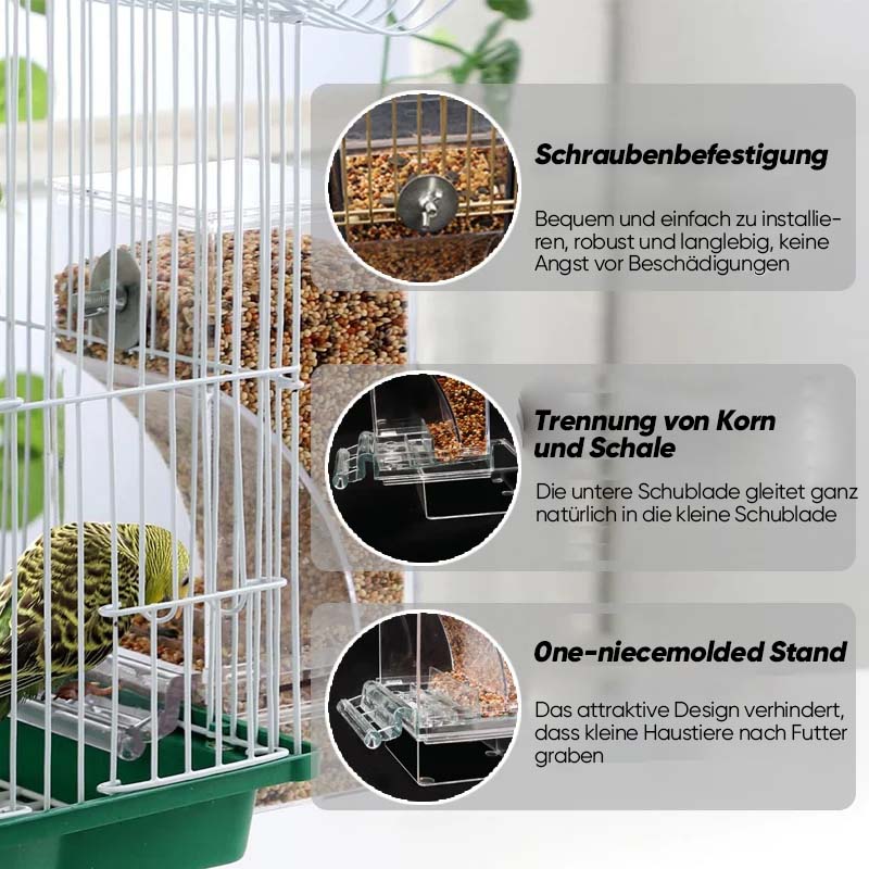Gluschwein - Automatischer auslaufsicherer transparenter Vogelfutterspender