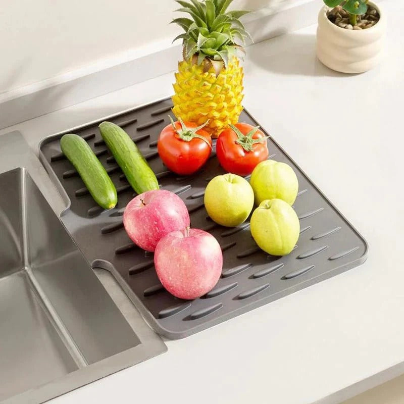 DrainMat - Silikon-Trocknungs- und Hitzeschutzmatte — Flexibel & BPA-frei
