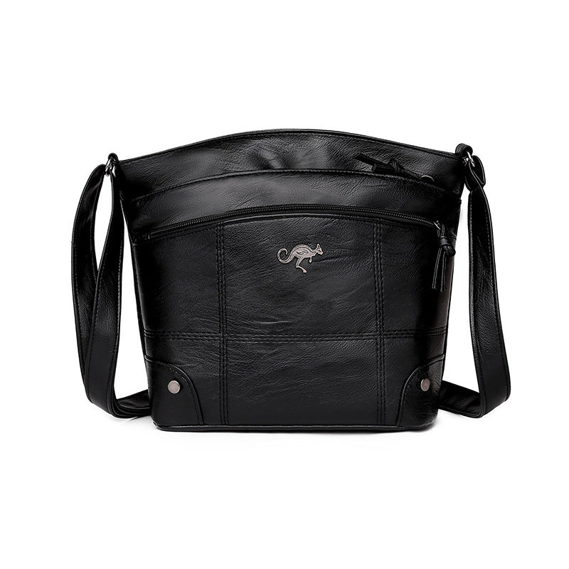 Gluschwein - Kuriertasche aus weichem Leder mit mehreren Taschen und großer Kapazität
