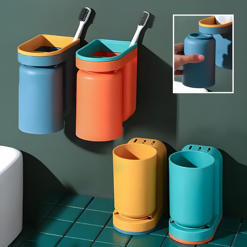 BrushCup - Porte-brosse à dents mural – rangement ordonné et sans stress