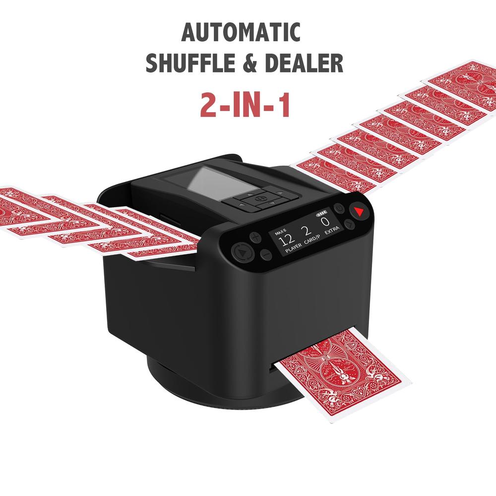 CardShuffler - Automatischer Kartenmischer & Dealer mit 4 Fernbedienungen zum Kartenziehen