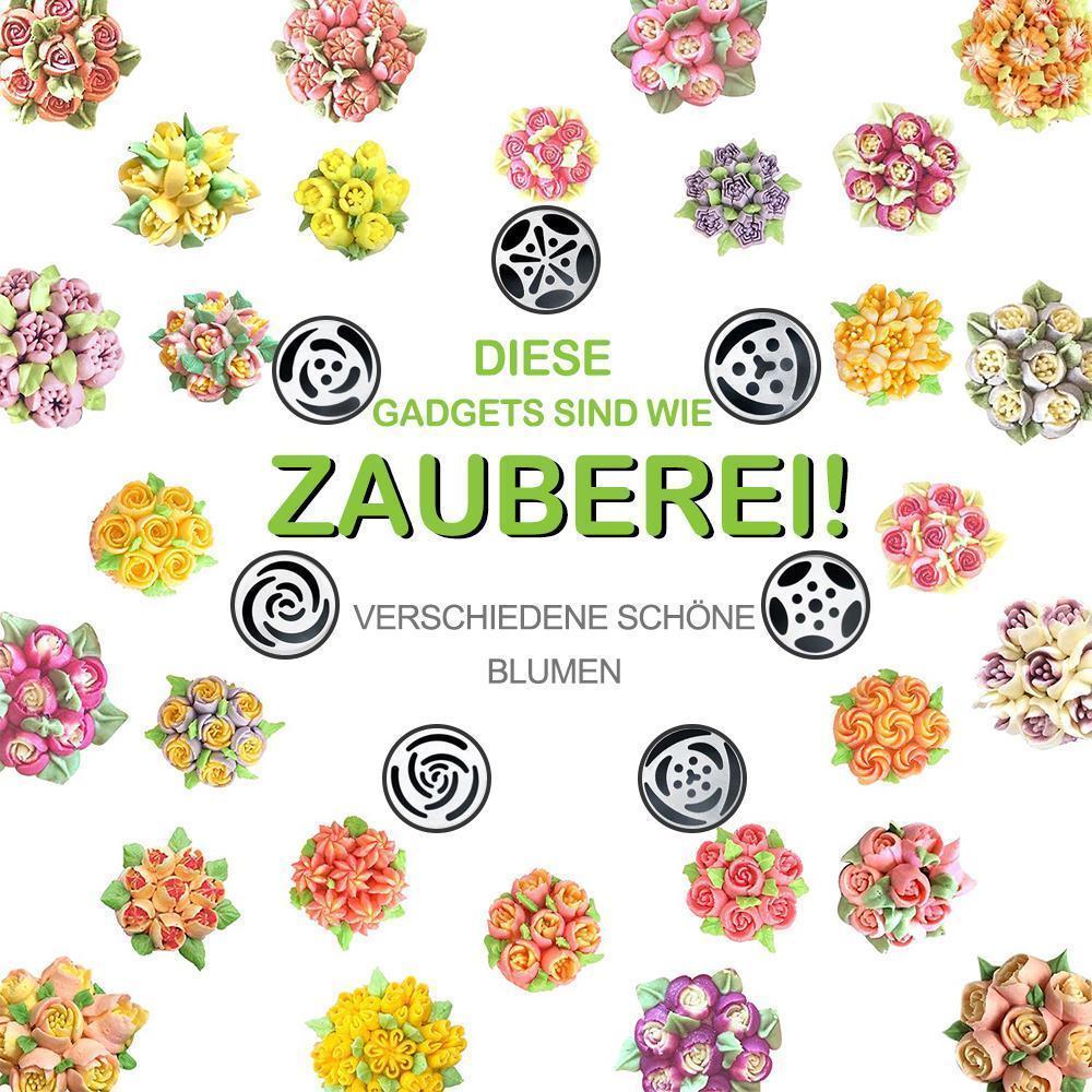 Gluschwein - Spritztüllen Set aus Edelstahl (13 teilig) für Cupcakes & Kuchen Dekoraktion