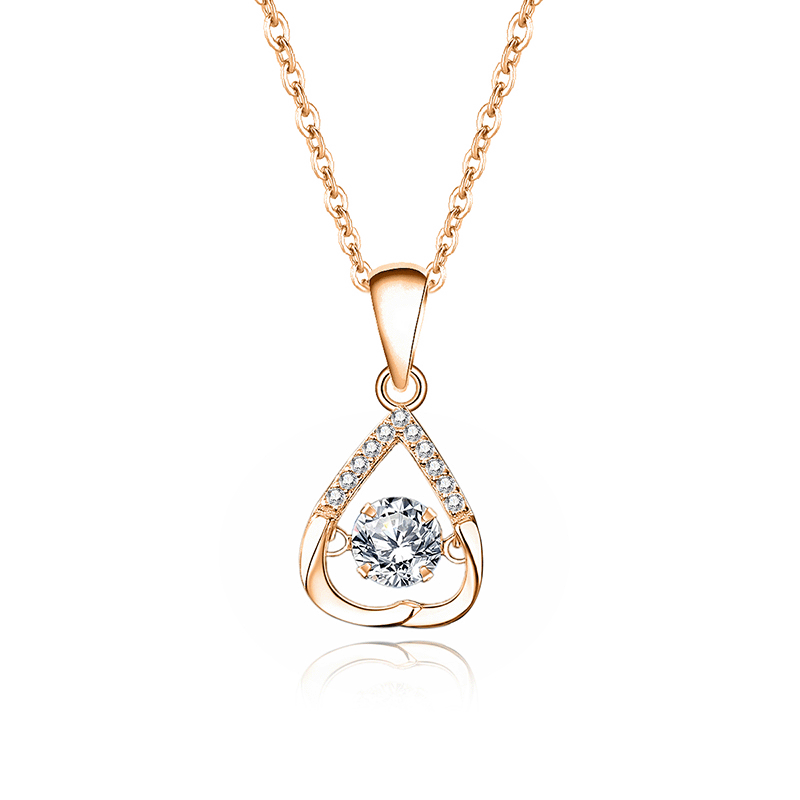 Gluschwein - Sparkling Zirconia Heart Necklace