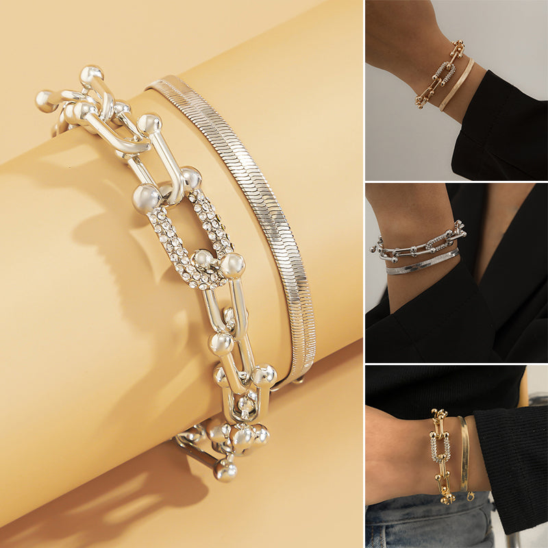Gluschwein - Minimalistisches Schlangenknochen-Metallarmband
