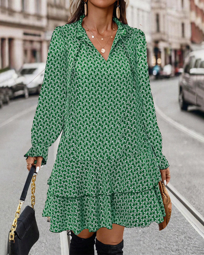 Gluschwein - Willow - Bequemes Kleid mit Boho-Print Grün