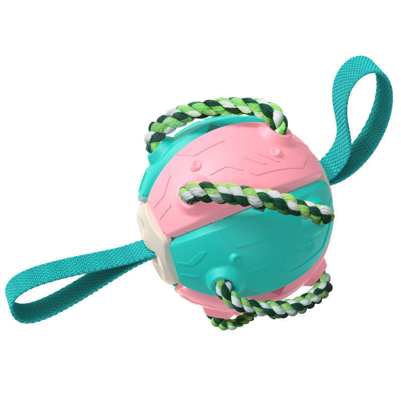 Gluschwein - Bissfestes Hundespielzeug Frisbeefußball Rosa & Grün