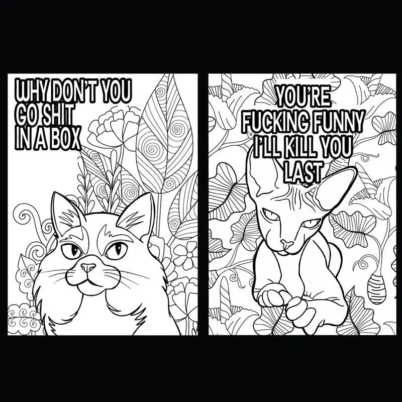 Lustige Kitty Memes Malbuch für Erwachsene Entspannung