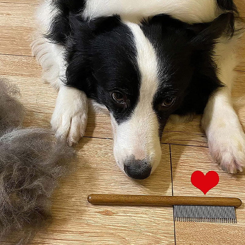 Gluschwein - Pet Knot Comb with Wooden Handle