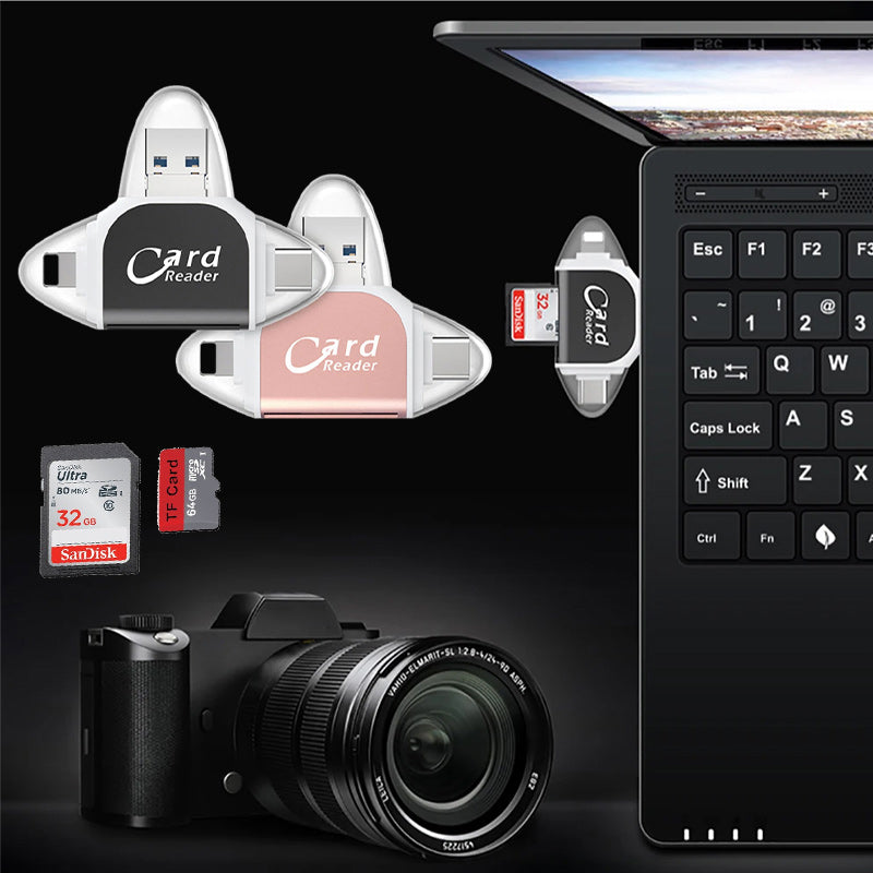 Gluschwein - 4-in-1-Universal-SD-TF-Kartenleser mit mehreren Anschlüssen