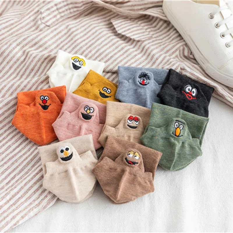Gluschwein - Crew-Socken mit Sesamstraße-Stickerei (10 Paar)