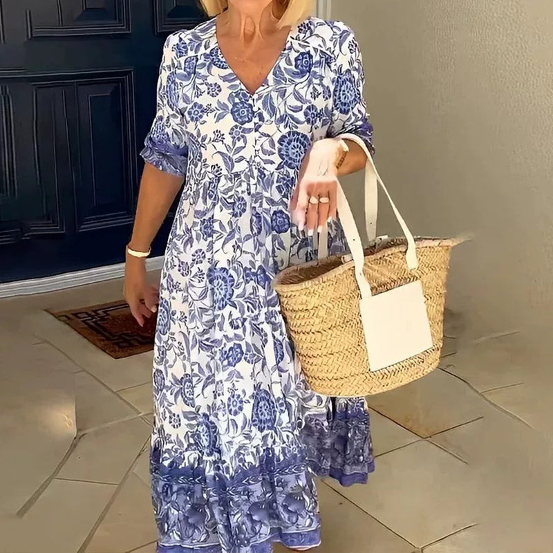 Gluschwein - V-Ausschnitt Böhmisches Kleid