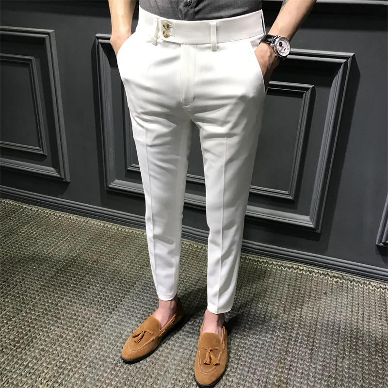 Gluschwein - Solide Slim-Fit-Formalhose Weiss