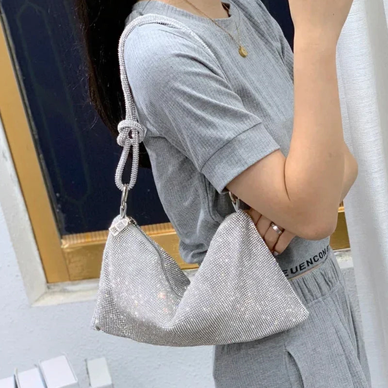 Gluschwein - Luxuriöses Design Handtasche mit glänzenden Strasssteinen