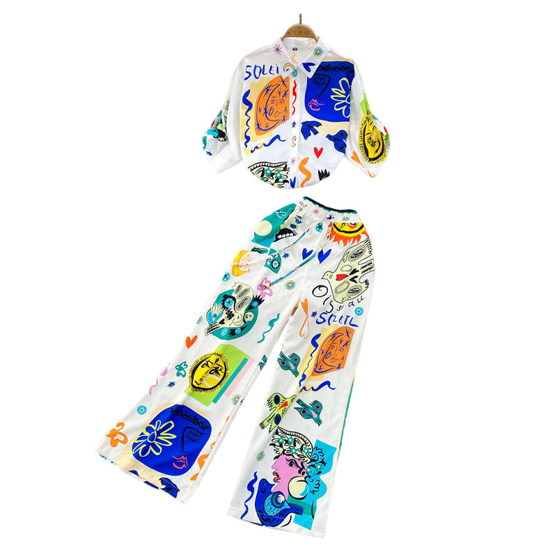 Gluschwein - Lässiges zweiteiliges Set mit künstlerischem Graffiti-Print