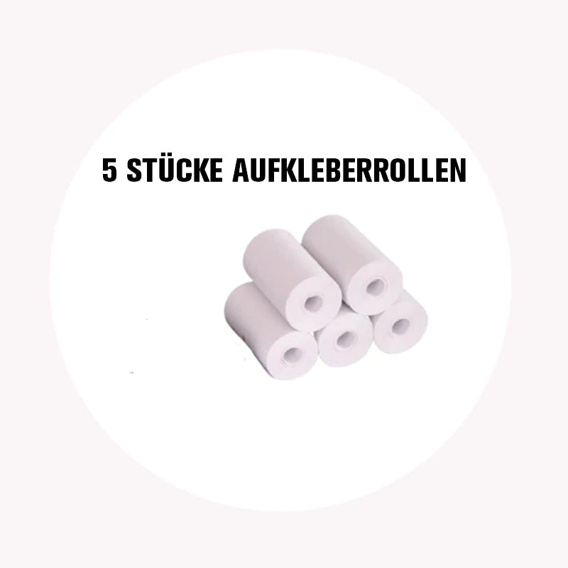 Gluschwein - Praktischer Mini-Taschendrucker 5 Rollen Tintenfreies Thermopapier (Drucker nicht im Lieferumfang enthalten)