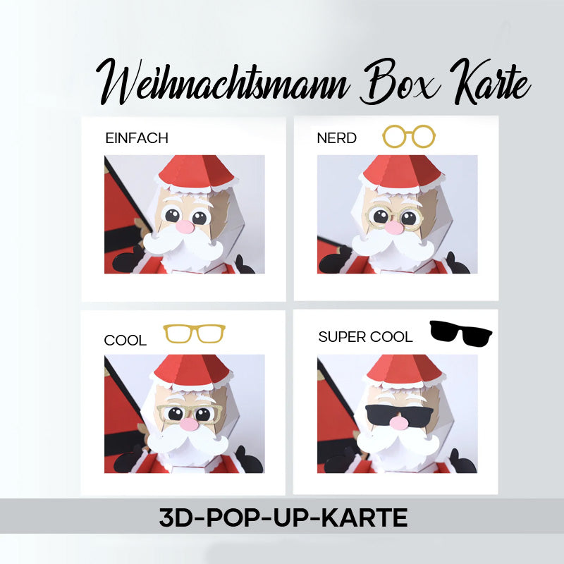 Carte de boîte pop-up 3D pour farces du Père Noël