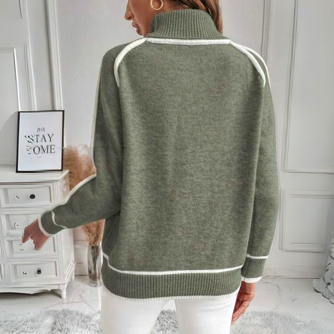 Gluschwein - Evelyn - Luxuriöser olivgrüner Strickpullover