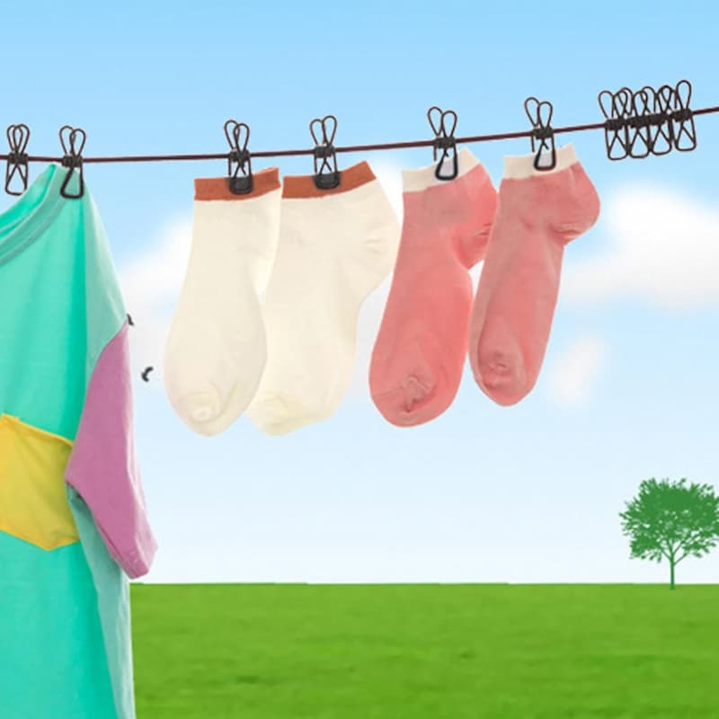 ClipLine - Étendoir à linge portable avec pinces – Idéal pour les voyages, le camping et le balcon