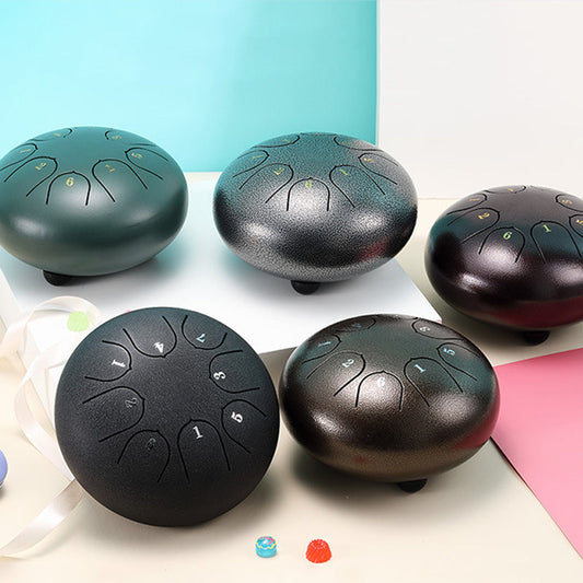 Buddha Stones Mini tambour à langue en acier 6 pouces Kit de batterie de guérison sonore