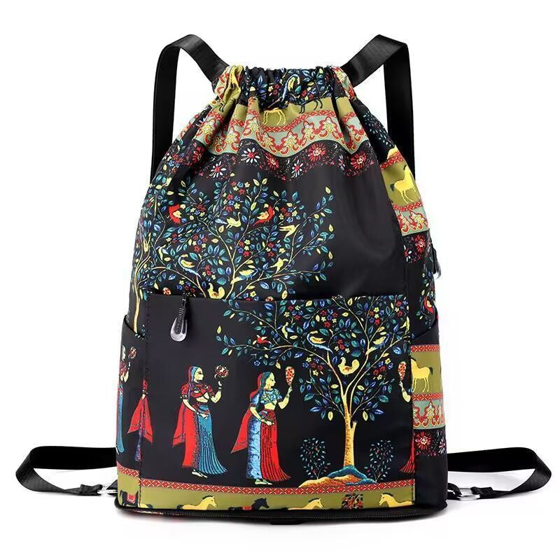 Gluschwein - Faltbarer Sportrucksack mit großem Fassungsvermögen und Kordelzug Baum