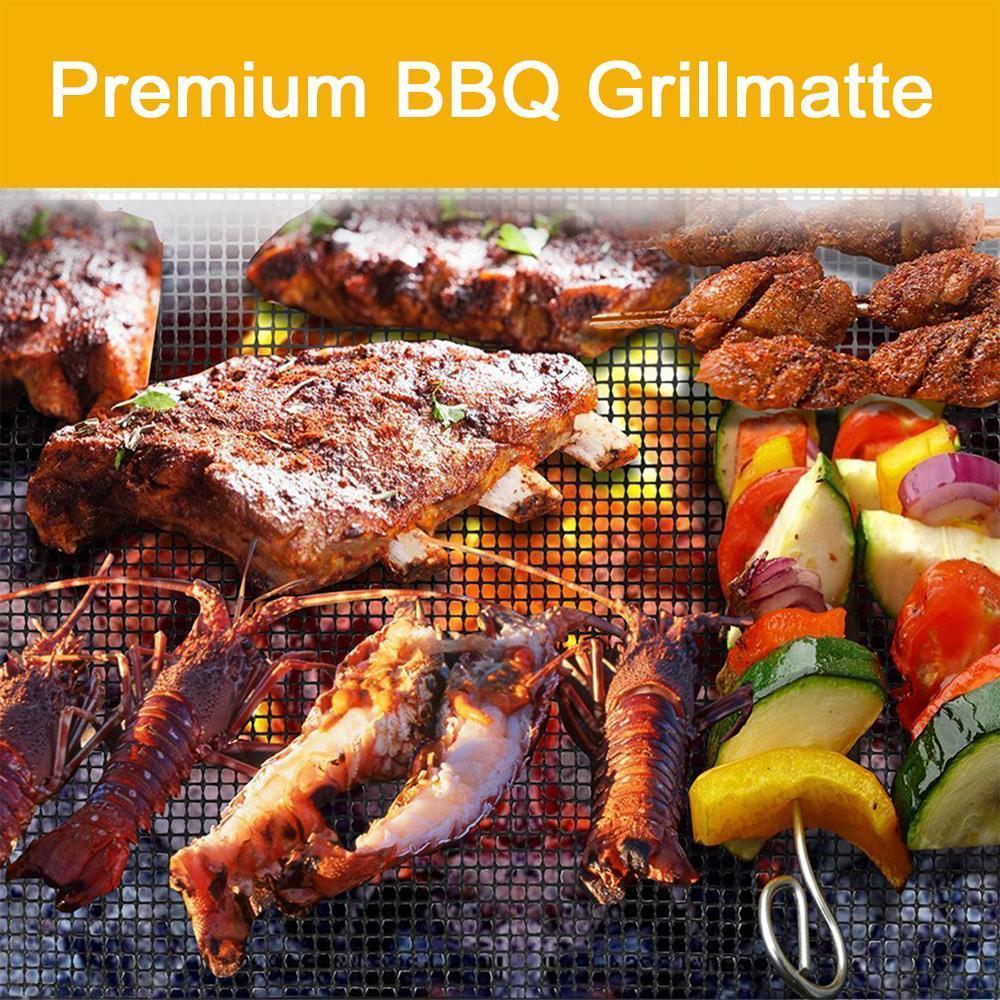 Gluschwein - Teflon Netz Grillmatte antihaft wiederverwendbar, eckig 33x40 cm, 1/3 pc