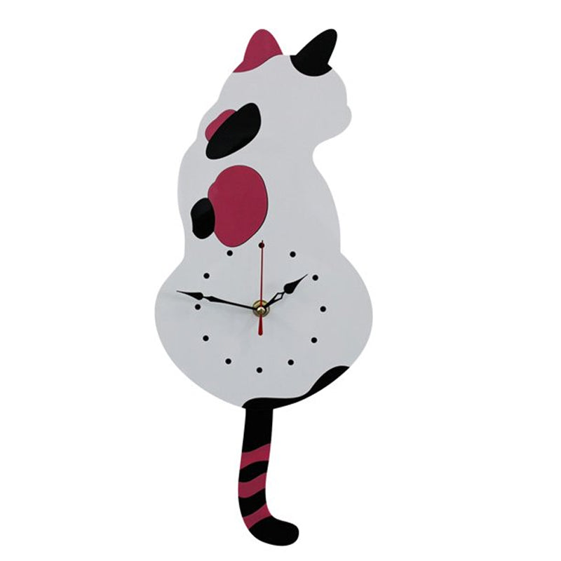 Gluschwein - Wanduhr mit wedelndem Schwanz der nordischen Katze