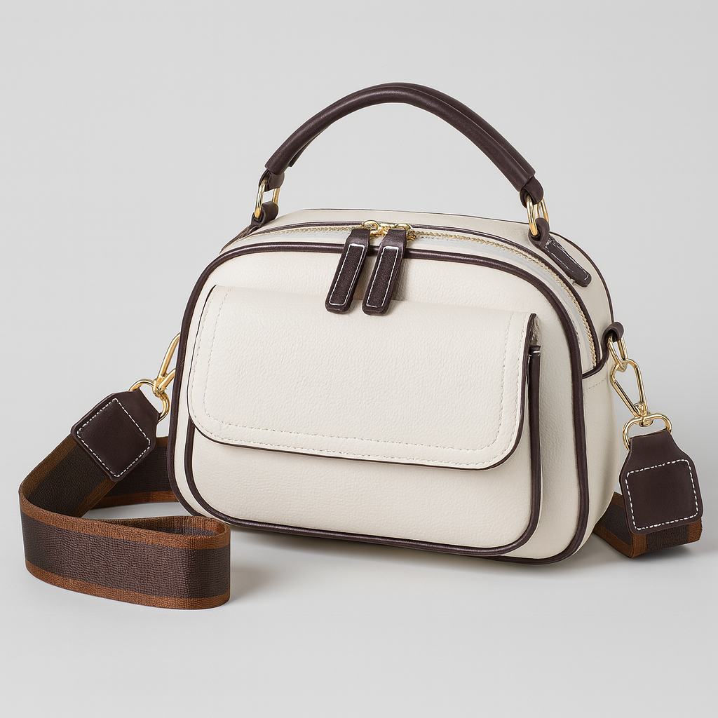 Chloe | Elegante Crossbody Bag mit zwei Lagen und breitem Tragegurt