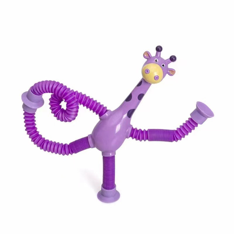 Gluschwein - Teleskop-Giraffenspielzeug mit Saugnapf Lila