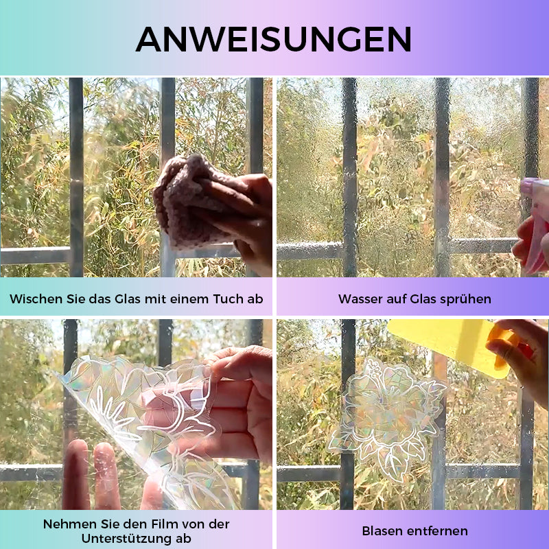 Gluschwein - PVC Bunte Adsorptionsregenbogenglasfensteraufkleber, 6 Stk