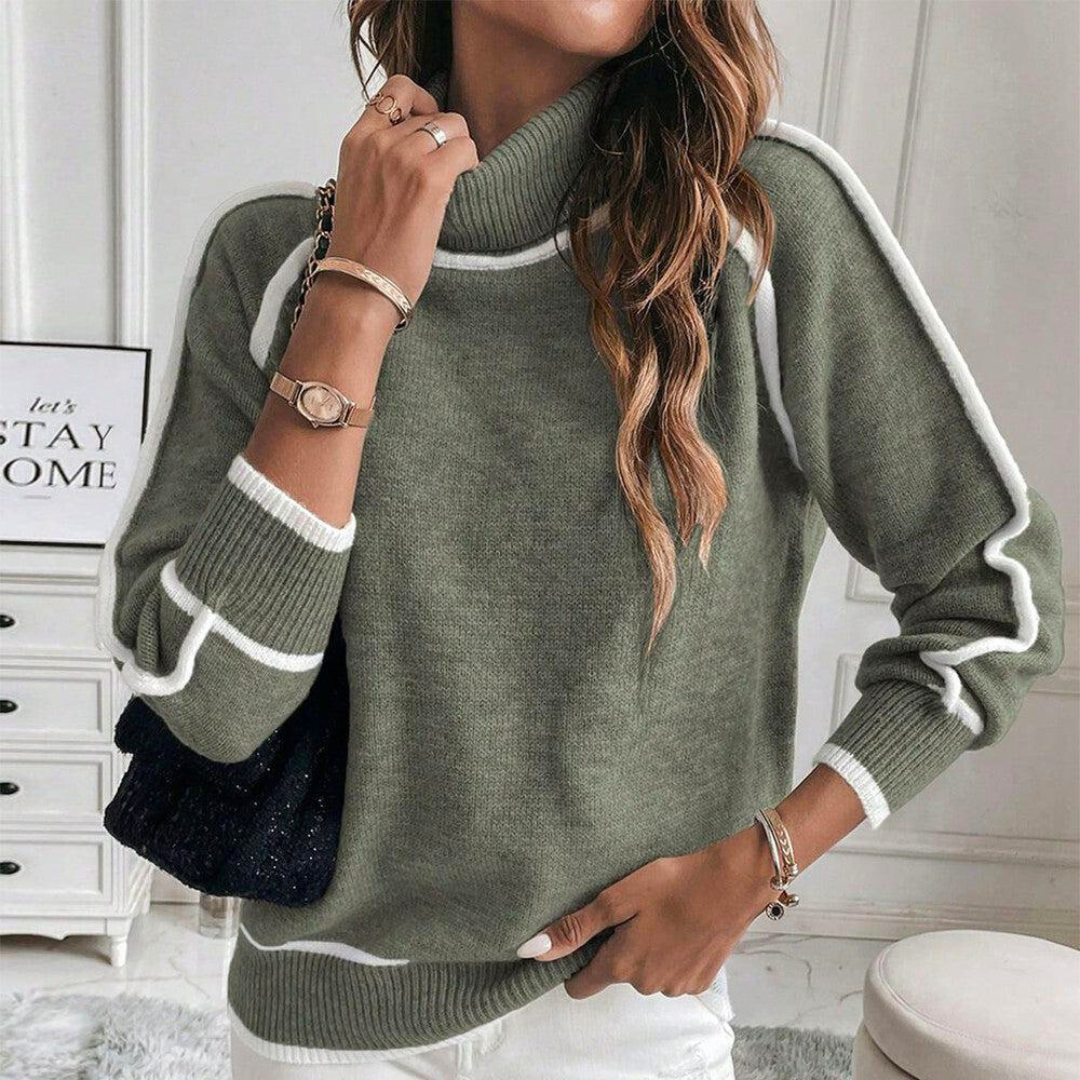 Gluschwein - Evelyn - Luxuriöser olivgrüner Strickpullover 2XL