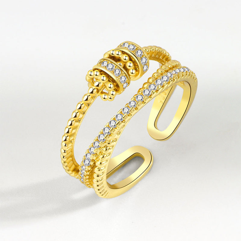 Gluschwein - Damen Modischer Verstellbarer Glücksring Gold AN MEINE Tochter Ring + Karte