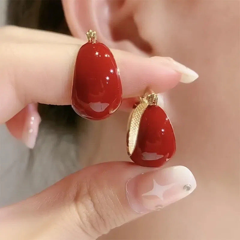 Gluschwein - Painted Ear Hoops Pair