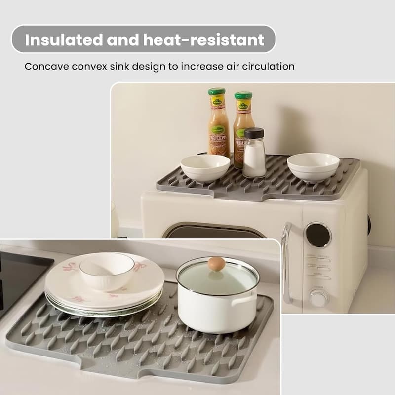 DrainMat - Silikon-Trocknungs- und Hitzeschutzmatte — Flexibel & BPA-frei