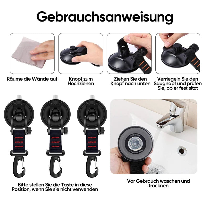 Gluschwein - Robuster Vakuum-Saugnapf mit Haken