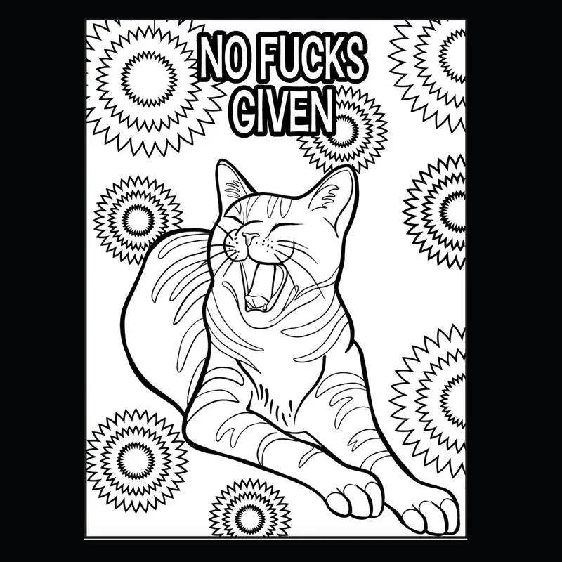 Lustige Kitty Memes Malbuch für Erwachsene Entspannung