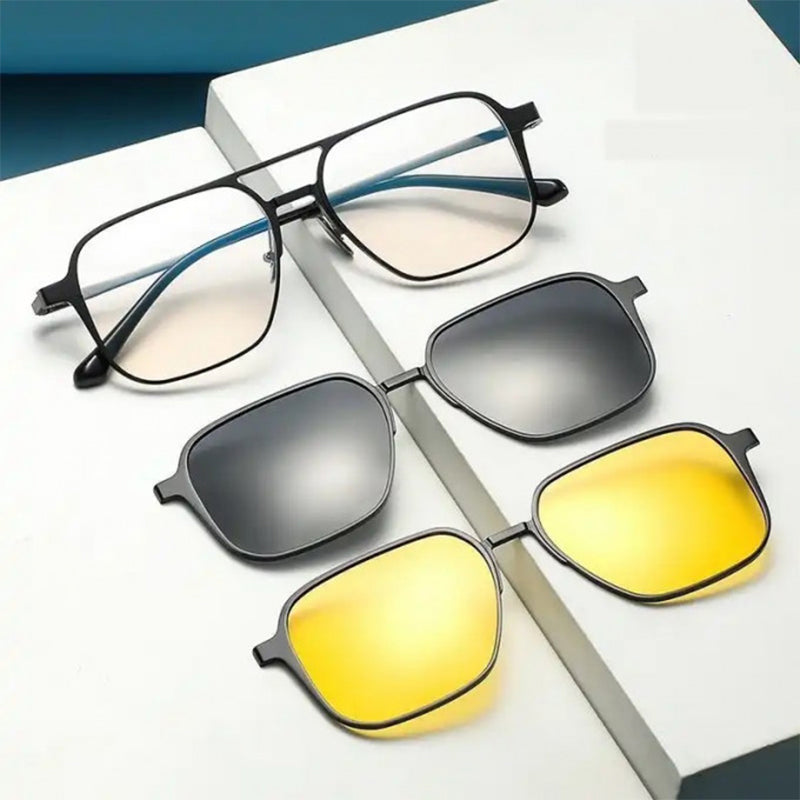 Gluschwein - Klassische polarisierte Sonnenbrille mit 5 Clips