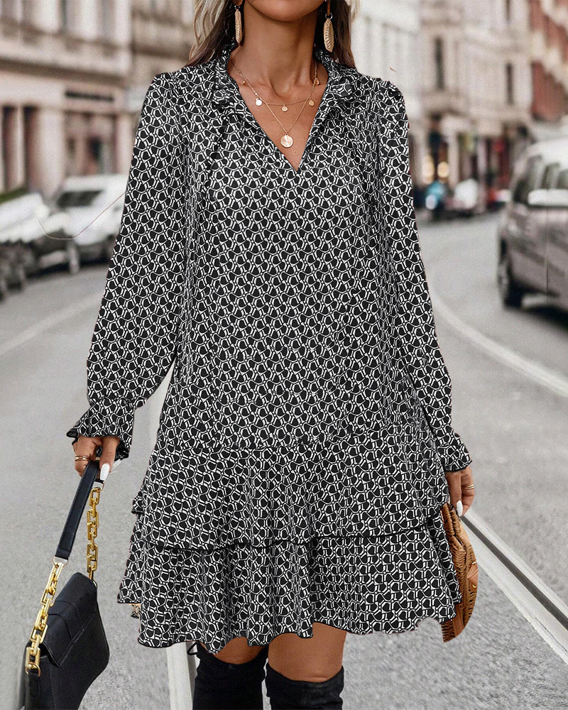 Gluschwein - Willow - Bequemes Kleid mit Boho-Print Schwarz